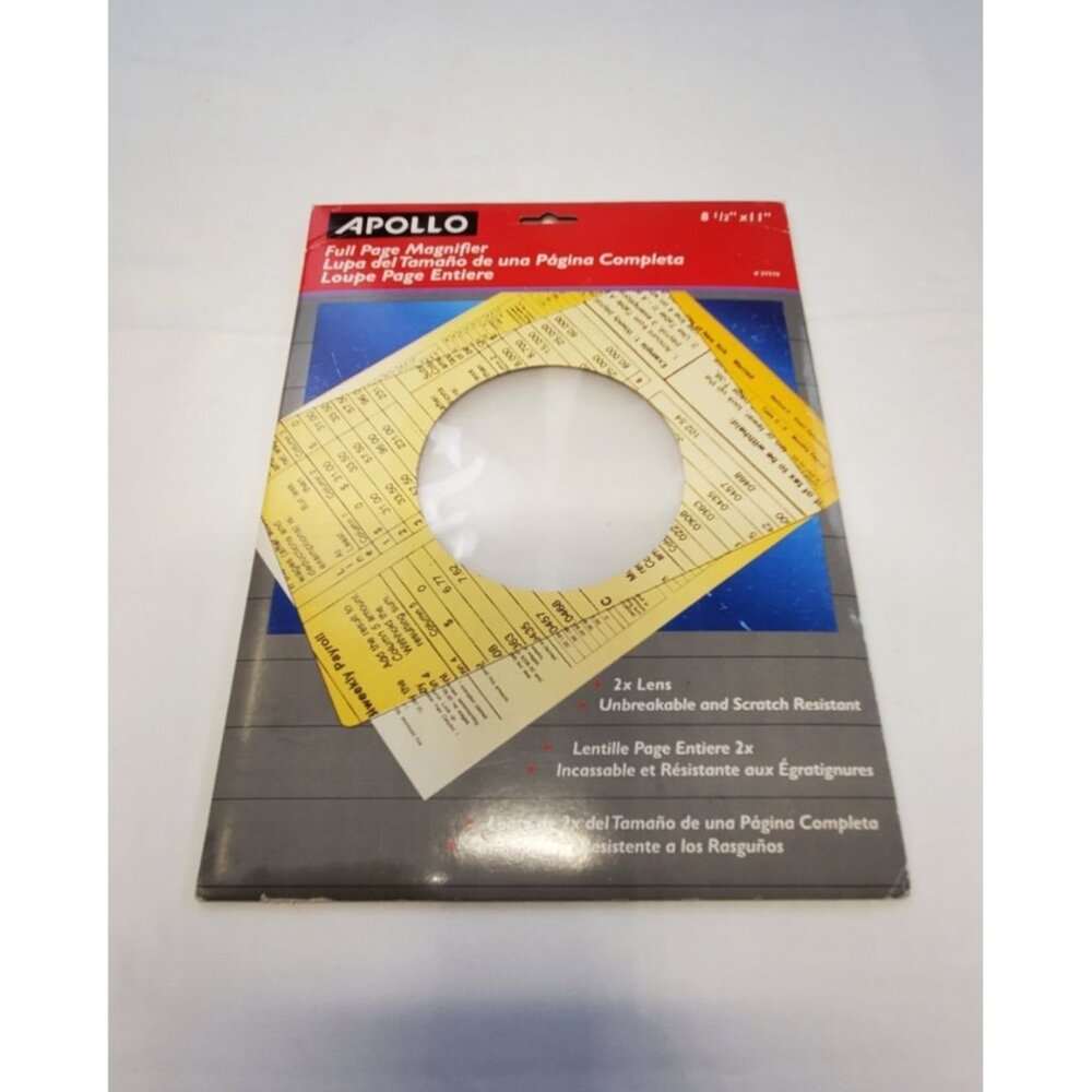 Apollo Full Page Magnifier 2X Lens Unbreakable & Scrstch Resistant High Power